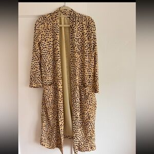 Cupcakes and cashmere long leopard print jacket